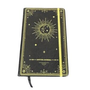 Artfan Dotted Journal‎ Black Gold Celestial Sun Moon Star Hardcover Z10189